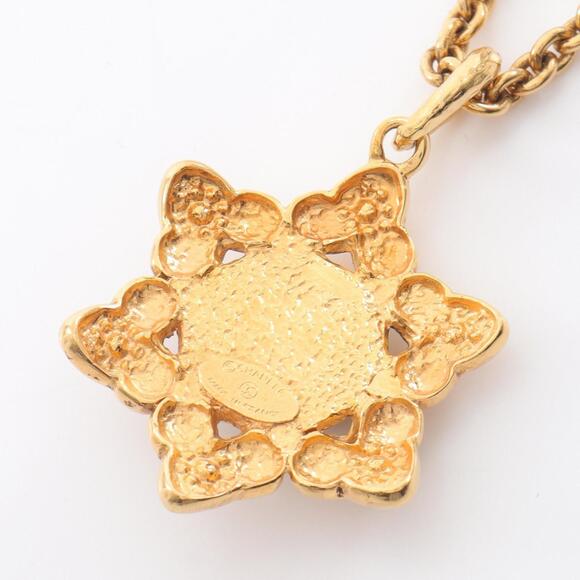 Chanel Coco Mark Necklace, Gold Plated with Faux Pearls, Women's, and Black - Picture 2 of 6